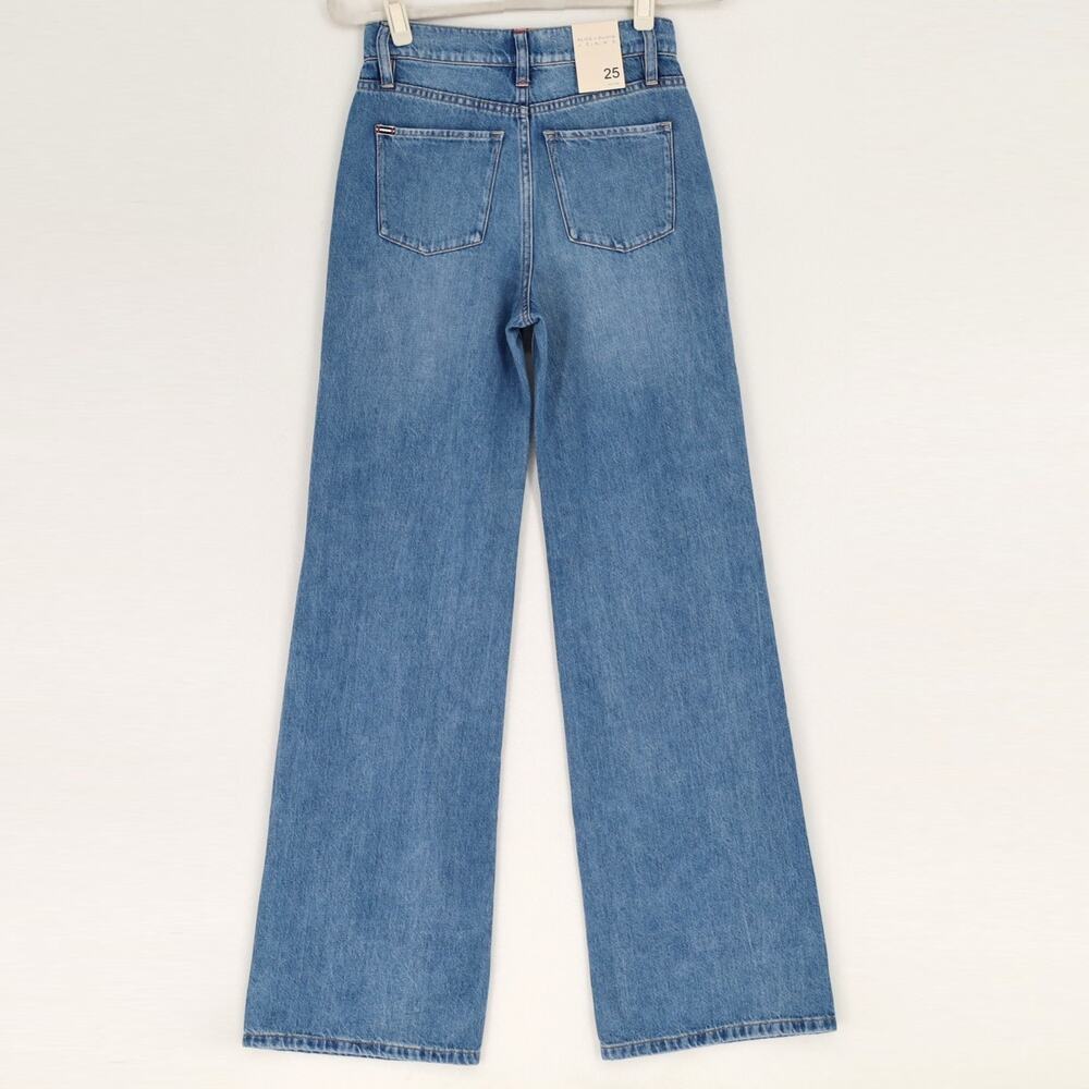 Alice and Olivia Women Avery Blue Denim Weezy High Rise Wide Leg Jeans Size 25 - Picture 9 of 14